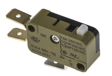 XGG2-88Z1, Saia-Burgess SPDT-NO/NC Button Microswitch, 16 A @ 250 V ac, Микропереключатель