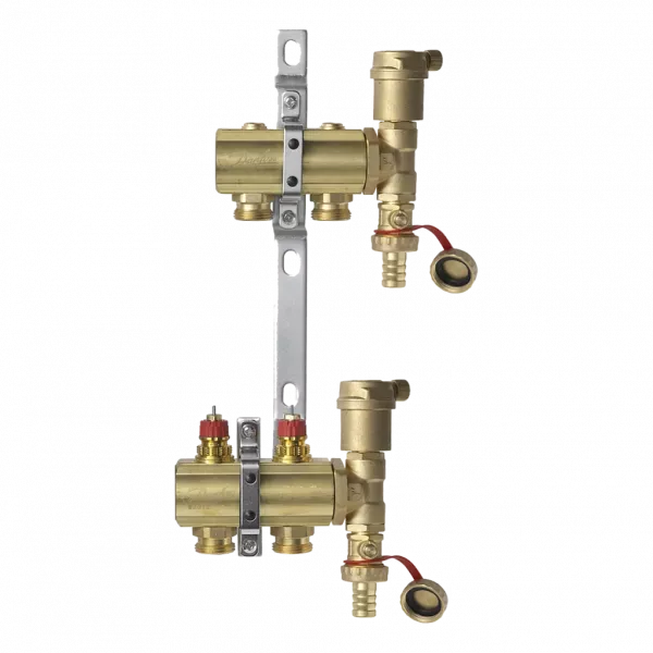 Комплект коллекторов Danfoss FHF-2 set с кронштейнами и воздухоотводчиками, 2 контура