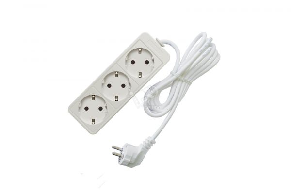 Удлинитель бытовой Союз 3500 Вт с заземлением 3 гнезда ПВС 3м