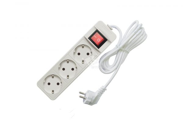 Удлинитель бытовой Союз 3500 Вт с заземлением с выключателем 3 гнезда ПВС 10м