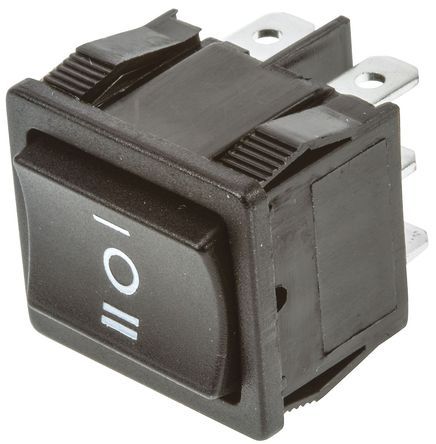 1-1634200-7, TE Connectivity Double Pole Double Throw (DPDT), On-Off-On Rocker Switch Panel Mount, Клавишный переключатель