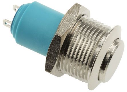 AV0611A200, APEM Single Pole Single Throw (SPST) Latching Push Button Switch, Through Hole, 250V ac, Кнопочный переключатель