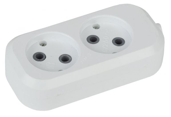 Колодка 2 гнезда, без зазeмл 20/600 KX-2