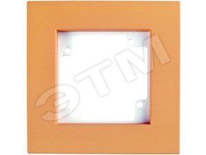 CITY Рамка 1 пост (платформа/накладка) белая/персик бархат