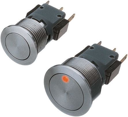 1241.6633.1124000, Schurter Single Pole Double Throw (SPDT) Momentary Blue LED Push Button Switch, IP40, IP67, 22 (Dia.)mm, Panel Mount,, Кнопочный переключатель