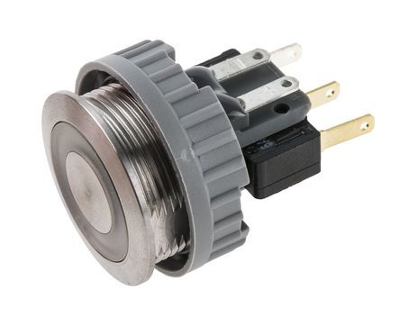 1241.6634.1124000, Schurter Single Pole Double Throw (SPDT) Momentary Blue LED Push Button Switch, IP40, IP67, 22 (Dia.)mm, Panel Mount,, Кнопочный переключатель