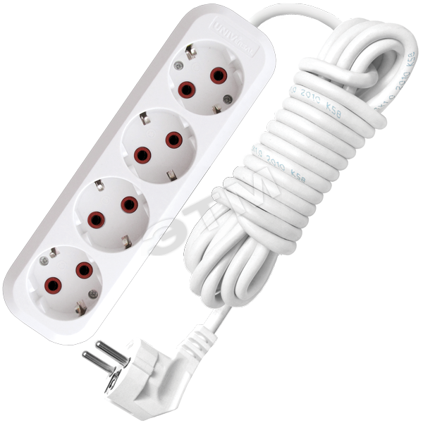 Удлинитель бытовой 4х5м с заземлением 10А У10-555