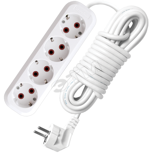 Удл-ль быт 4х7м ПВС 3х0.75 10А У10-555