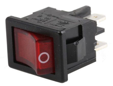 1855.1102, Marquardt Illuminated Double Pole Single Throw (DPST), On-None-Off Rocker Switch Panel Mount, Клавишный переключатель