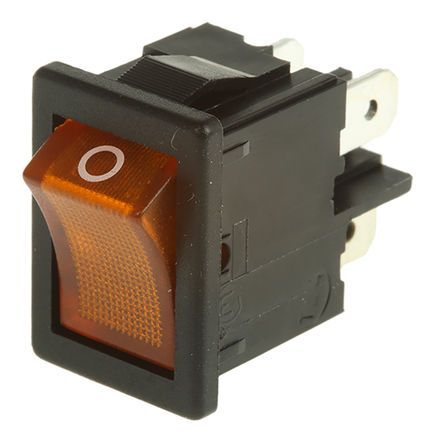 1855.1104, Marquardt Illuminated Double Pole Single Throw (DPST), On-None-Off Rocker Switch Panel Mount, Клавишный переключатель