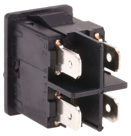 1858.1102, Marquardt Double Pole Single Throw (DPST), On-None-Off Rocker Switch Panel Mount, Клавишный переключатель