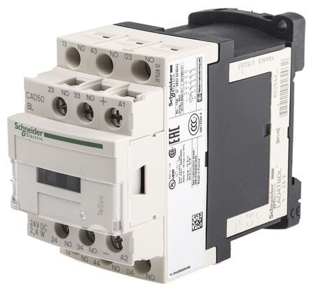 CAD50BL, Schneider Electric Contactor - 10 A, 24 V dc Coil, TeSys D, 5NO, Контактор