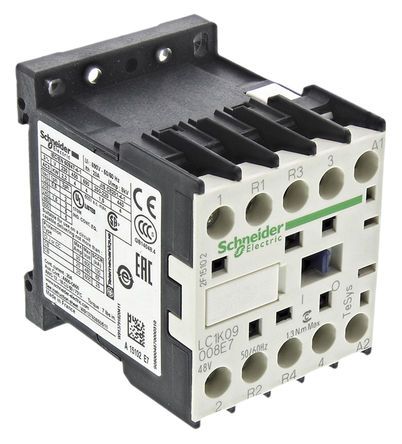 LC1K09008E7, Schneider Electric 4 Pole Contactor - 9 A, 48 V ac Coil, TeSys K, 2NO/2NC, 4 kW, Контактор