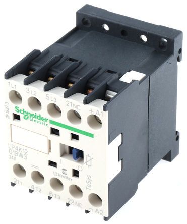 LP4K1201BW3, Schneider Electric 3 Pole Contactor - 12 A, 24 V dc Coil, TeSys K, 3NO, 5.5 kW, Контактор