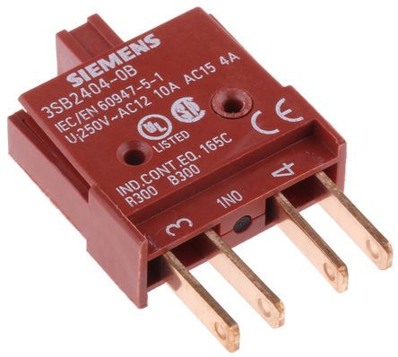 3SB2404-0B, Siemens NO Modular Switch Contact Block for use with 3SB2, Контактный блок