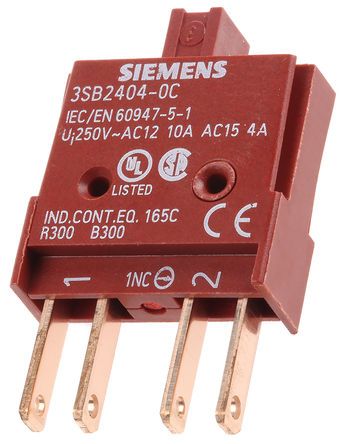 3SB2404-0C, Siemens NC Modular Switch Contact Block for use with 3SB2, Контактный блок