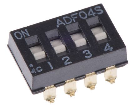 ADF04S04, TE Connectivity 4 Way Surface Mount DIP Switch 4P, Переключатель