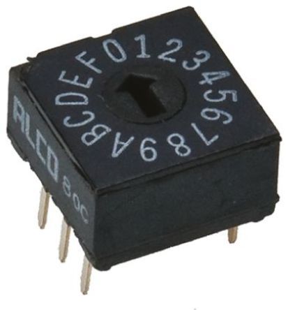 DRD16E04, TE Connectivity 16 Way Through Hole DIP Switch 16P, Rotary Flush Actuator, Переключатель