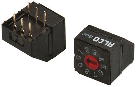 DRD10RAE04, TE Connectivity 10 Way Through Hole DIP Switch 10P, Rotary Flush Actuator, Переключатель