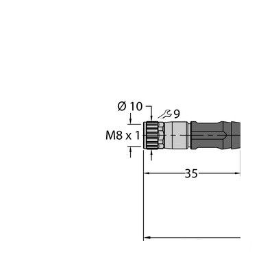 PKGS4M-RJ45S-4414-3.5M Промышленный кабель Ethernet с оболочкой PUR