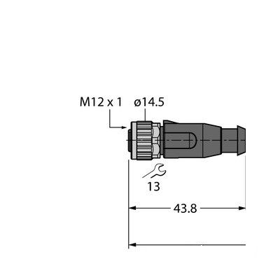 RKSD-RJ45S-4414-0.4M Кабель Industrial Ethernet, оболочка PUR