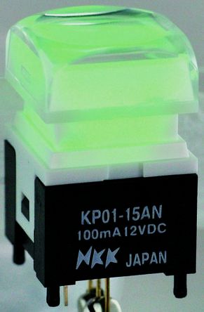 KP01-15ACAKP4RM-ANS, NKK Switches Single Pole Single Throw (SPST) Momentary Red/Green LED Push Button Switch, PCB, Кнопочный переключатель