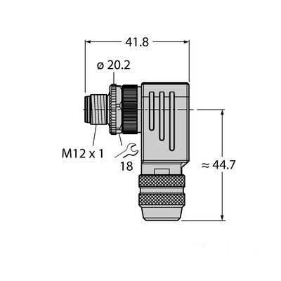 CMBSD8241-0/PG9 Вилка угловая M12 x 1, под индивидуальные характеристики