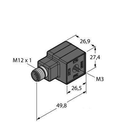 VAS22-L-FS5.31 Разъем клапана, тип А, адаптер для подключения клапана - M12x1 вилка