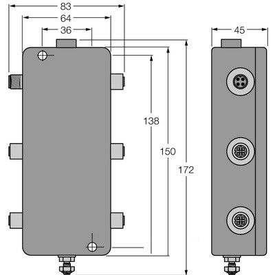 JBBS-48-E413/3G PROFIBUS-PA IP67 разветвительный модуль, 4-канальный