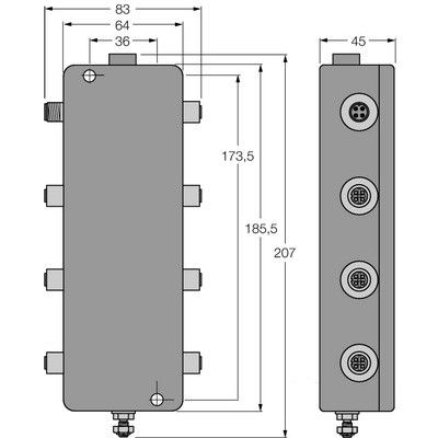 JBBS-48-E613/EX PROFIBUS-PA IP67 разветвительный модуль, 6-канальный