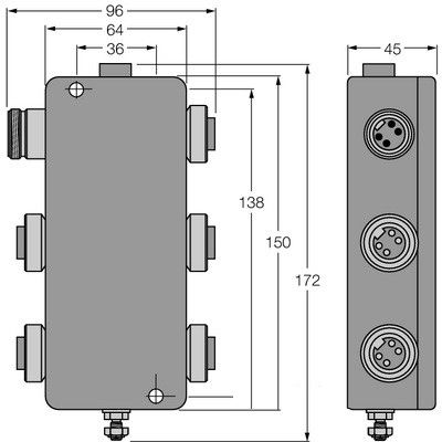 JBBS-48-M413/3G PROFIBUS-PA IP67 разветвительный модуль, 4-канальный