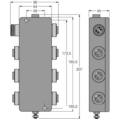 JBBS-48-M613/3G PROFIBUS-PA IP67 разветвительный модуль, 6-канальный