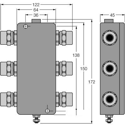 JBBS-48SC-T415/3G PROFIBUS-PA IP67 разветвительный модуль, 4-канальный