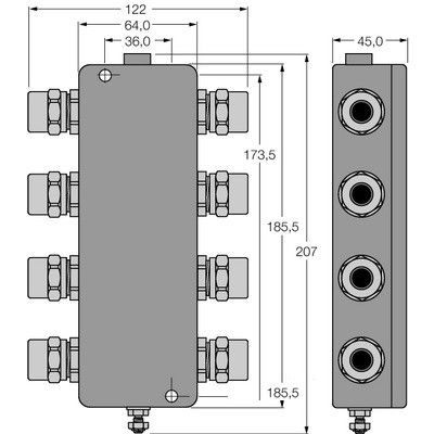 JBBS-48SC-T615/3G PROFIBUS-PA IP67 соединительная коробка, 6-канальная