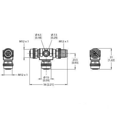 FSM-2FKM57 T-разветвитель без кабеля