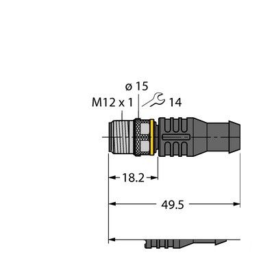 RSC4T-2/TEL Соединитель кабельный для датчиков и актуаторов, оболочка ПВХ