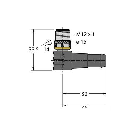 WSC4T-10/TEL Соединитель кабельный для датчиков и актуаторов, оболочка ПВХ