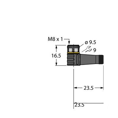 PKW3M-2/TEL Соединитель кабельный для датчиков и актуаторов, оболочка ПВХ*