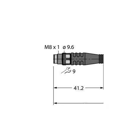 PSG3M-10/TEL Соединитель кабельный для датчиков и актуаторов, оболочка ПВХ