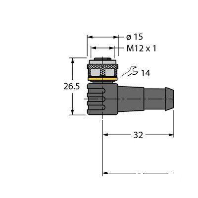 WKC4.4T-P7X2-15-RSC4.4T/TXL Соединитель кабельный для датчиков и актуаторов, оболочка PUR