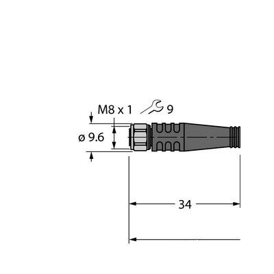 PKGV3M-2/TEL Соединитель кабельный для датчиков и актуаторов, оболочка ПВХ