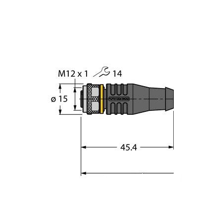 RKS8T-0.3-RSS8T/TEL Соединитель кабельный для датчиков и актуаторов, оболочка ПВХ
