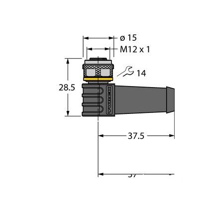 WKS8T-0.3-RSS8T/TEL Соединитель кабельный для датчиков и актуаторов, оболочка ПВХ