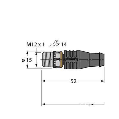 RSS4T-5/TXL Соединитель кабельный для датчиков и актуаторов, оболочка PUR