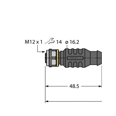 RKC4T-P7X2-10/TEL Соединитель кабельный для датчиков и актуаторов, оболочка ПВХ
