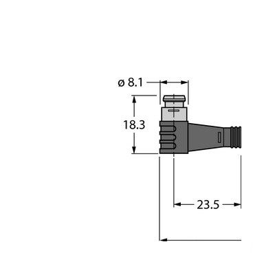 PSW3S-2/TEL Соединитель кабельный для датчиков и актуаторов, оболочка ПВХ