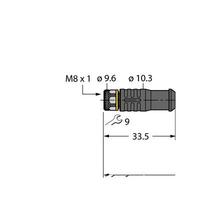 PKGS3M-2/TEL Соединитель кабельный для датчиков и актуаторов, оболочка ПВХ