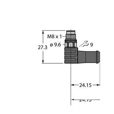 PSWS3M-2/TXL Соединитель кабельный для датчиков и актуаторов, оболочка PUR