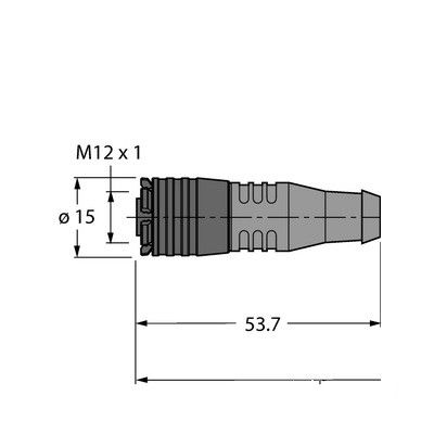 RKC4Q-5/TXL Соединитель кабельный для датчиков и актуаторов, оболочка PUR