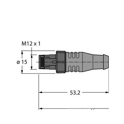 RSC4Q-2/TXL Соединитель кабельный для датчиков и актуаторов, оболочка PUR